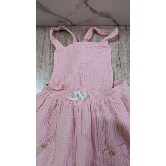 Girls Pink 5T Wonder Nation Sleeveless Cotton Dress With Pockets & Crisscross Ba - Picture 3 of 8